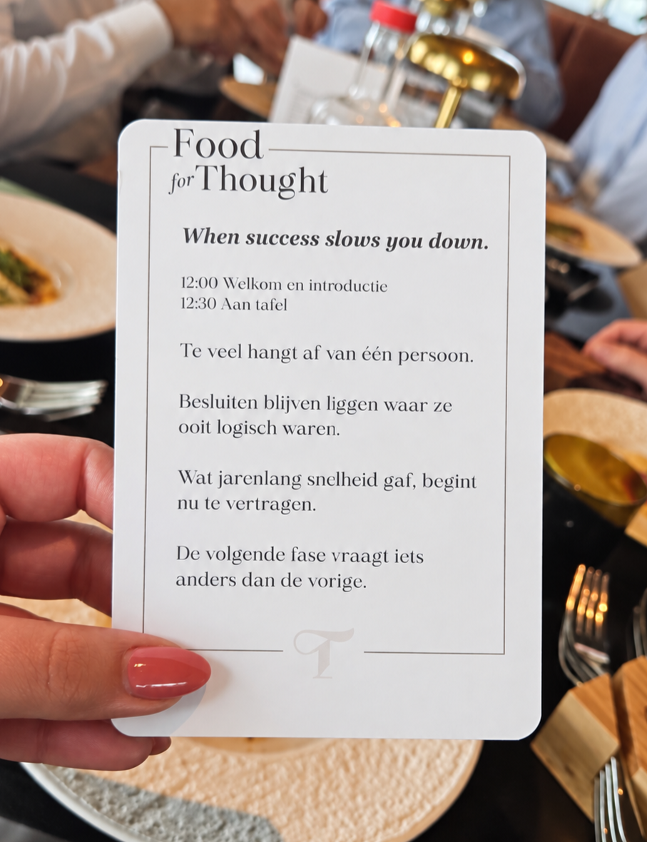 The Food for Thought programme card at MOON Amsterdam