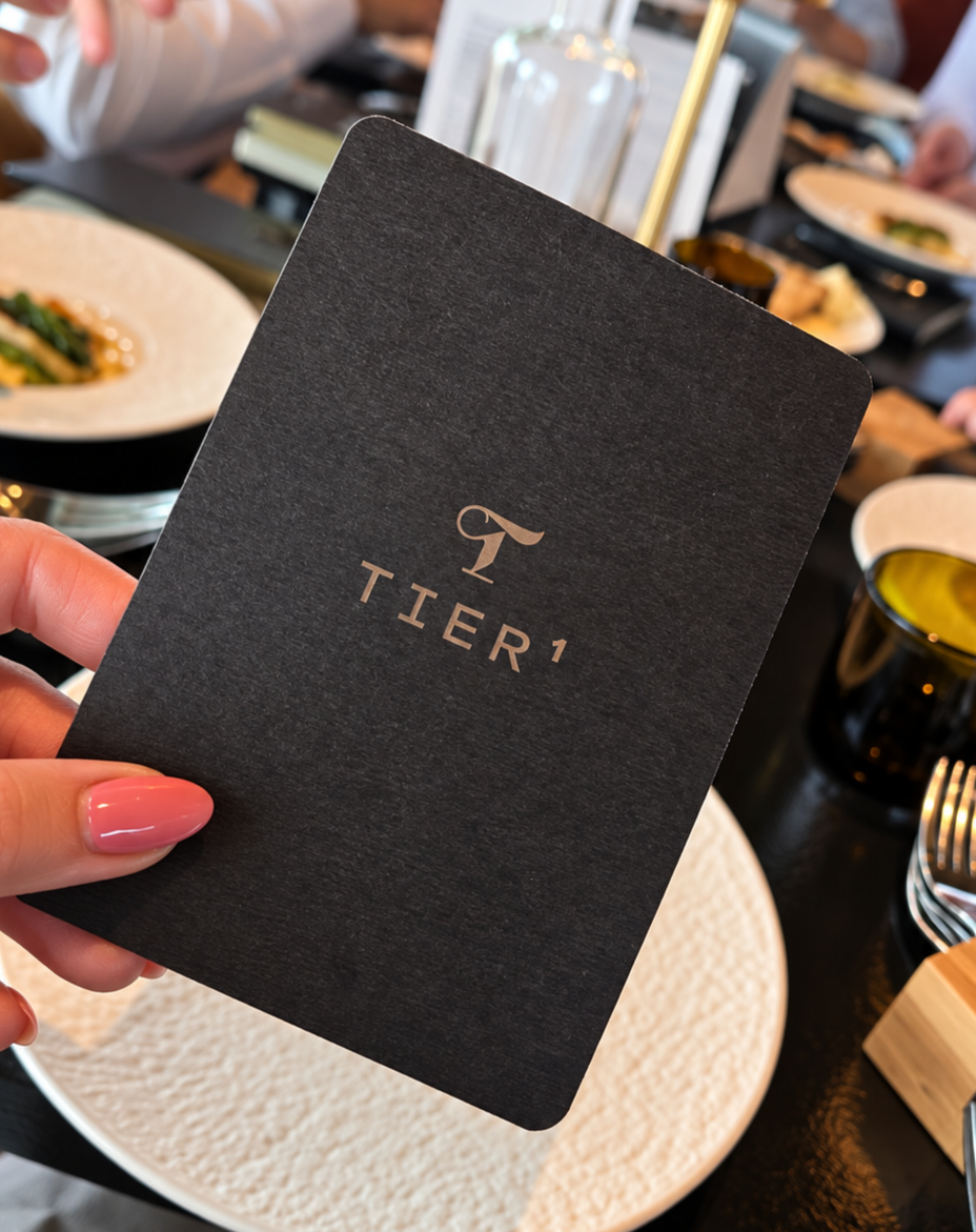 A Tier¹ card on the lunch table at MOON Amsterdam